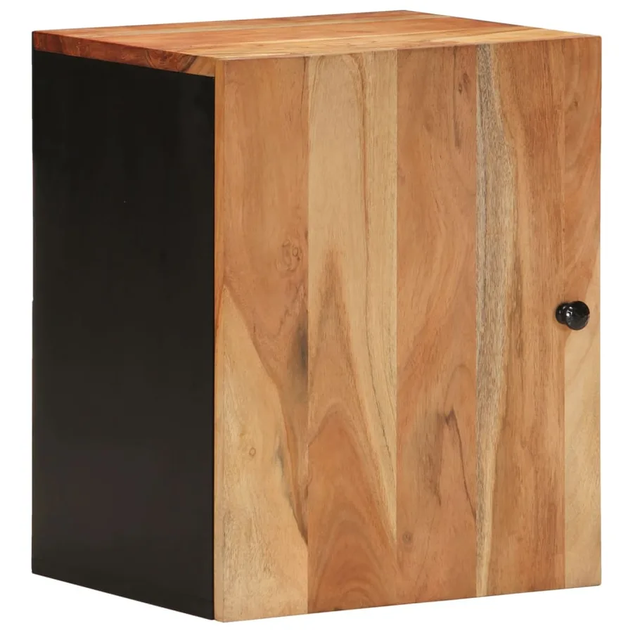 Armoire de salle de bain murale 38x33x48cm bois massif d'acacia - 2