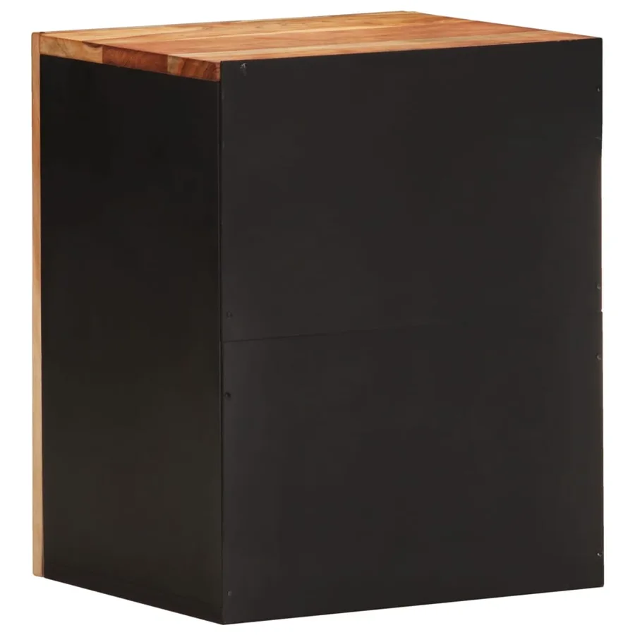 Armoire de salle de bain murale 38x33x48cm bois massif d'acacia - 6