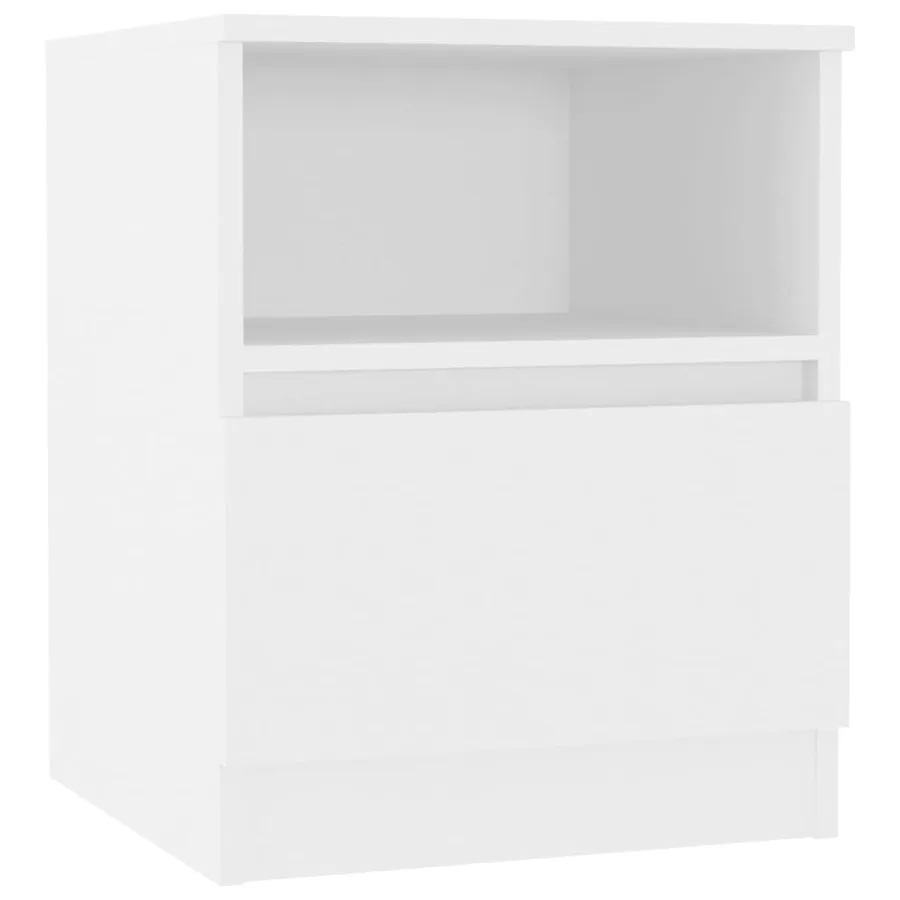 Table de chevet blanc 40x40x50 cm bois d'ingénierie - 2