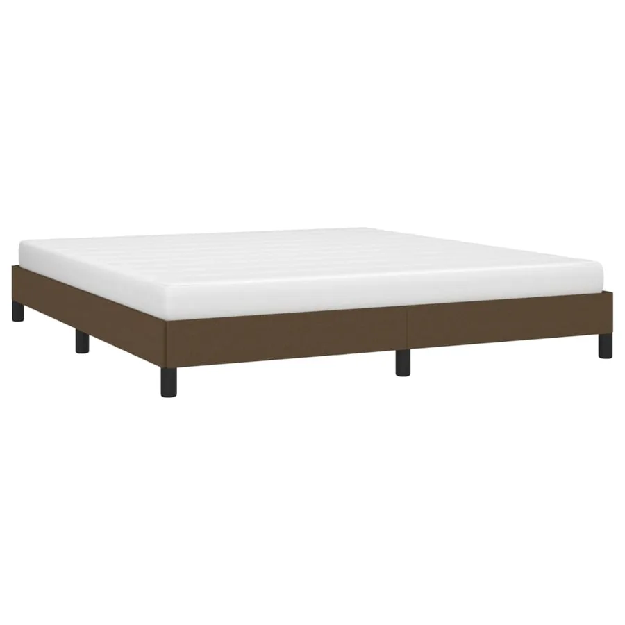 Cadre de lit sans matelas marron foncé 180x200 cm tissu - 3