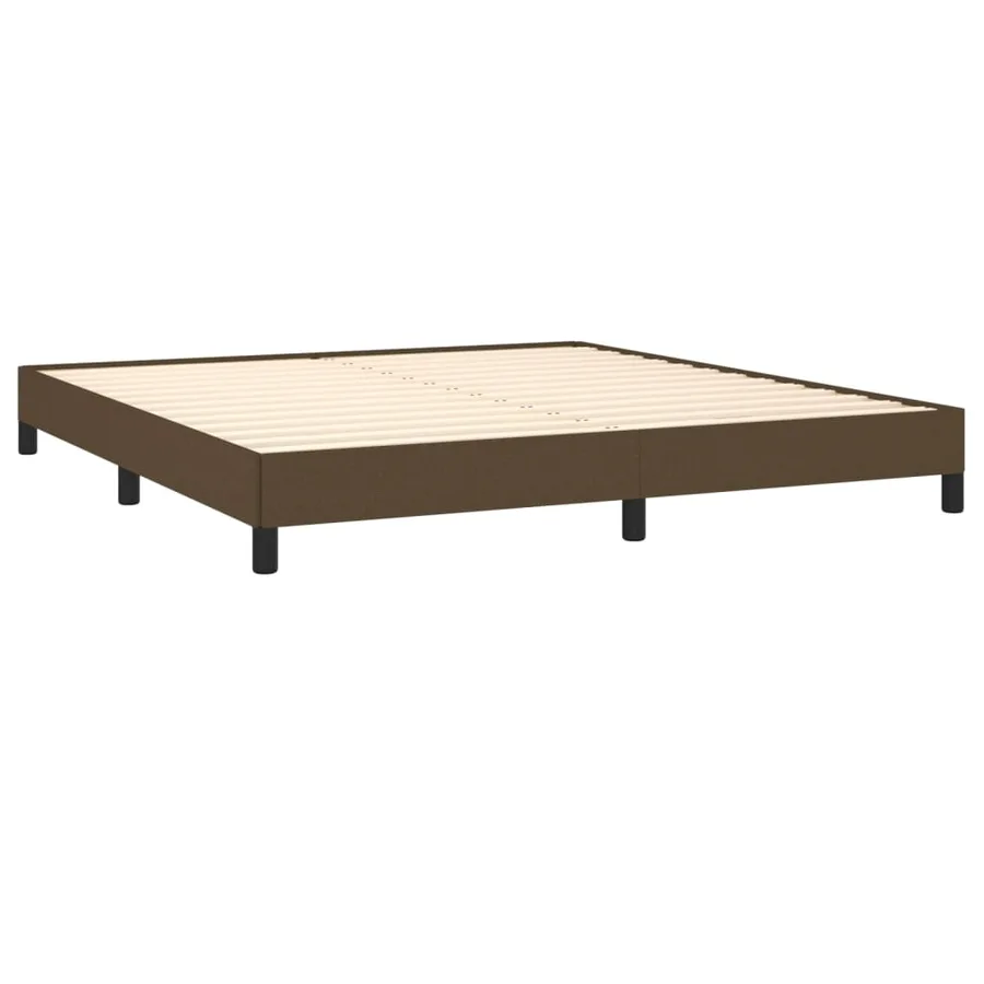 Cadre de lit sans matelas marron foncé 180x200 cm tissu - 4