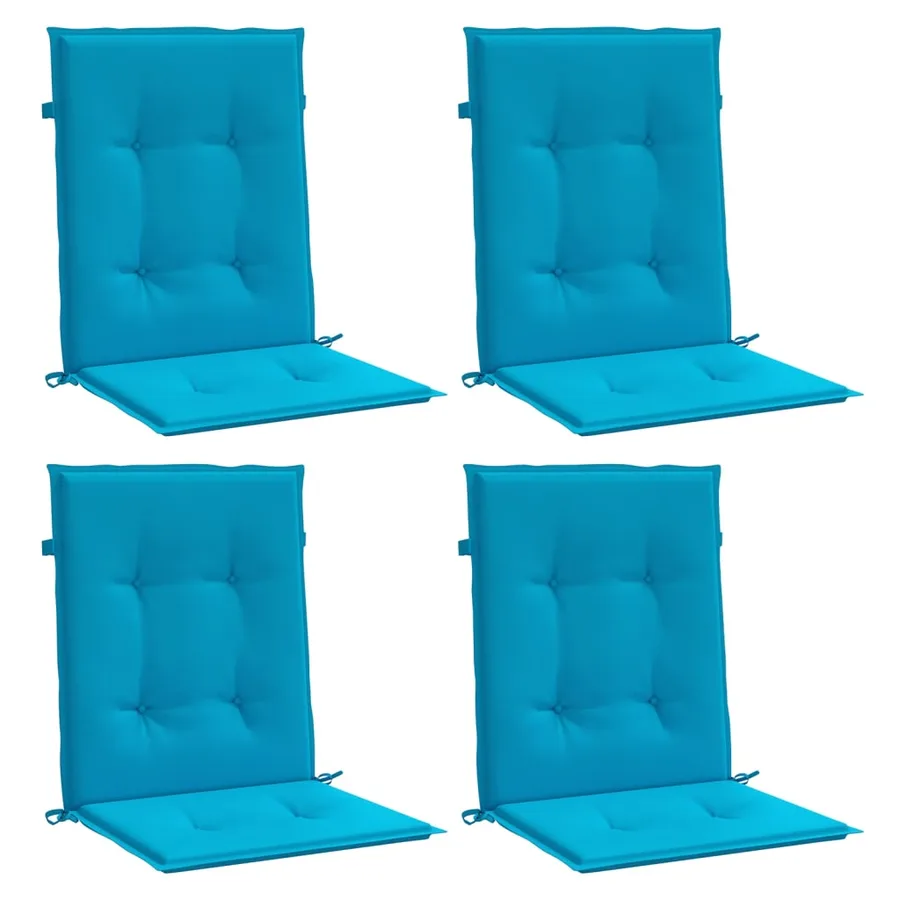 Coussins de chaise de jardin à dossier bas lot de 4 bleu - 3