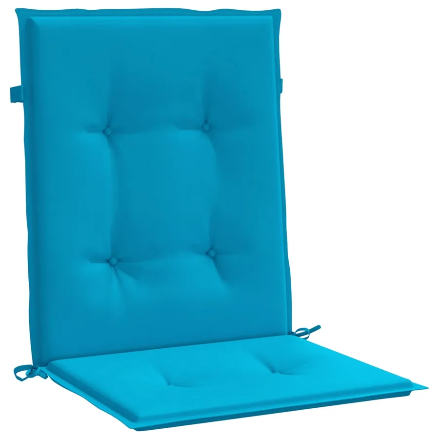 Coussins de chaise de jardin à dossier bas lot de 4 bleu - 4