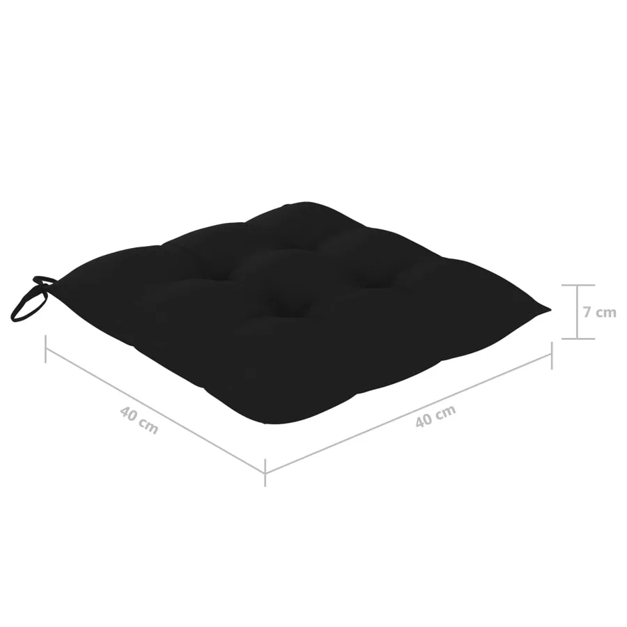 Ensemble à manger d'extérieur pliable coussin 3pcs Teck massif - 17