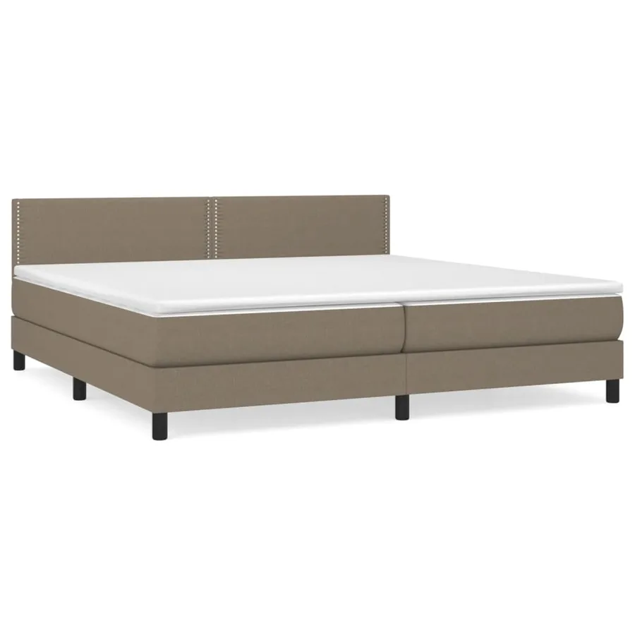 Sommier à lattes de lit avec matelas Taupe 200x200 cm Tissu - 2