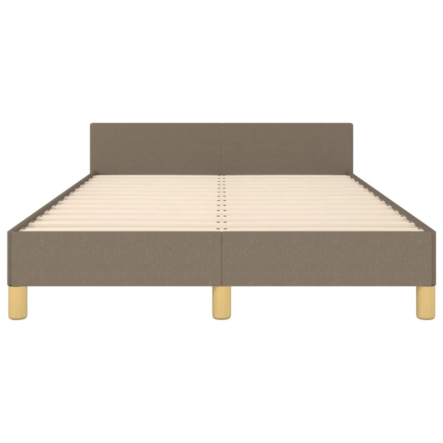 Cadre de lit sans matelas taupe 120x200 cm tissu - 6