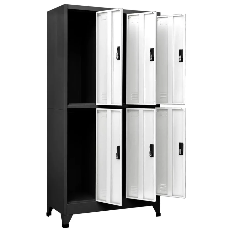Armoire à casiers Anthracite et blanc 90x45x180 cm Acier - 5