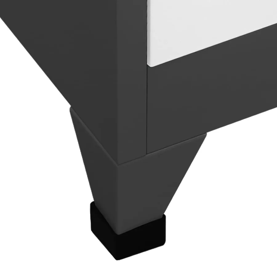 Armoire à casiers Anthracite et blanc 90x45x180 cm Acier - 6