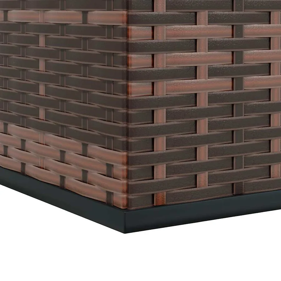 Boîte à coussins de jardin Résine tressée 100x97,5x104cm Marron - 8