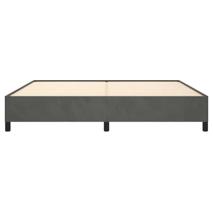 Cadre de lit sans matelas gris foncé 200x200 cm velours - 5