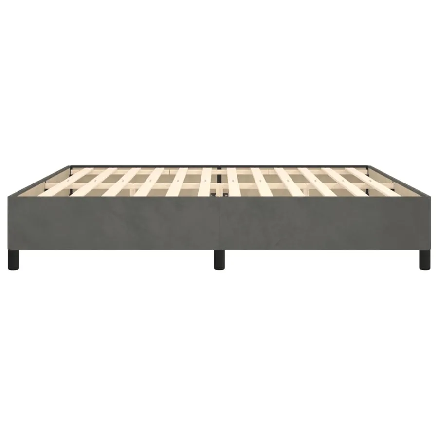 Cadre de lit sans matelas gris foncé 200x200 cm velours - 6