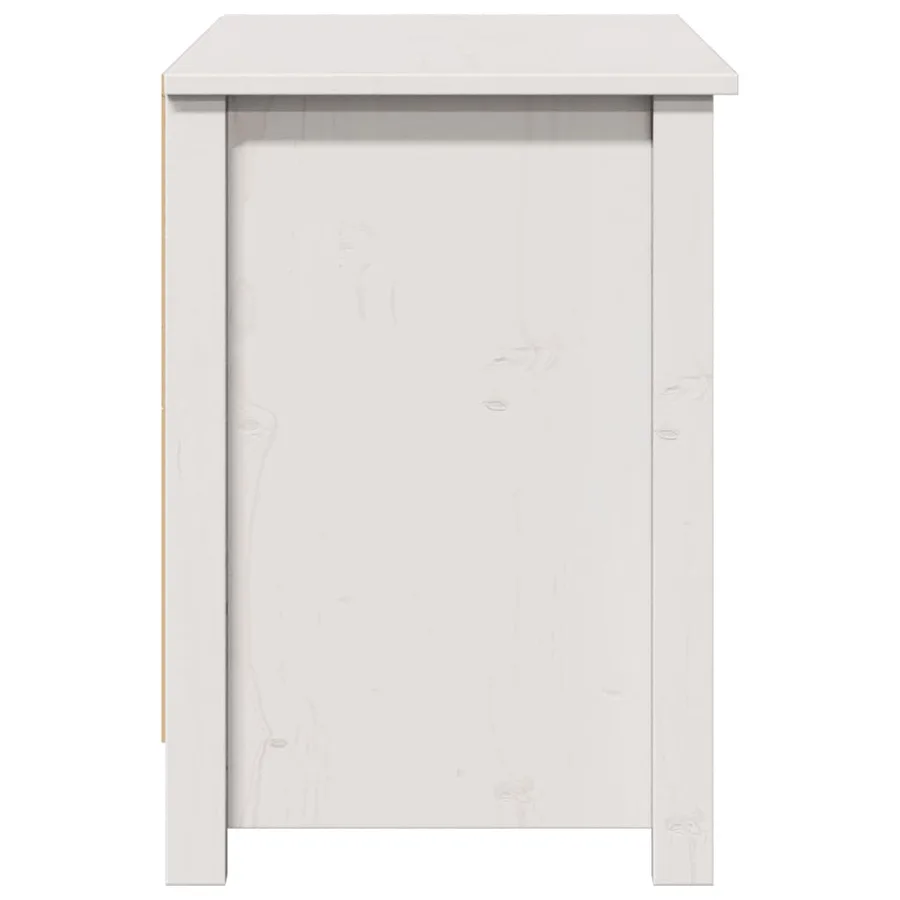 Meuble TV Blanc 103x36,5x52 cm Bois de pin massif - 6