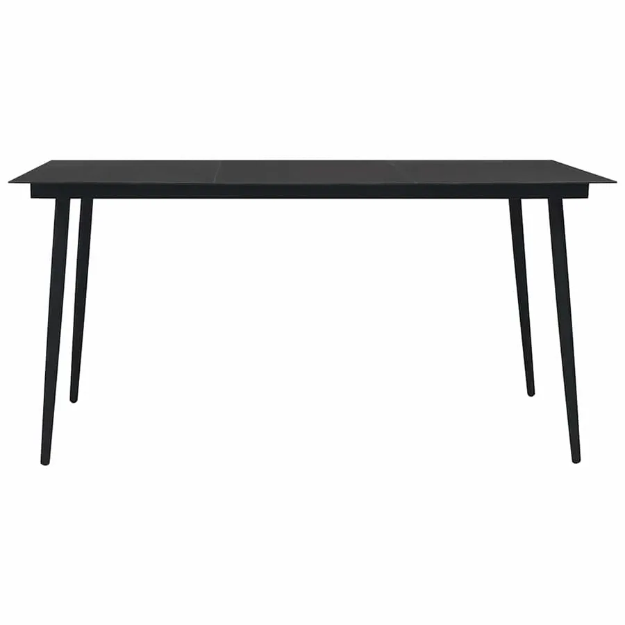 Mobilier à dîner d'extérieur 7 pcs Corde en coton et acier Noir - 3