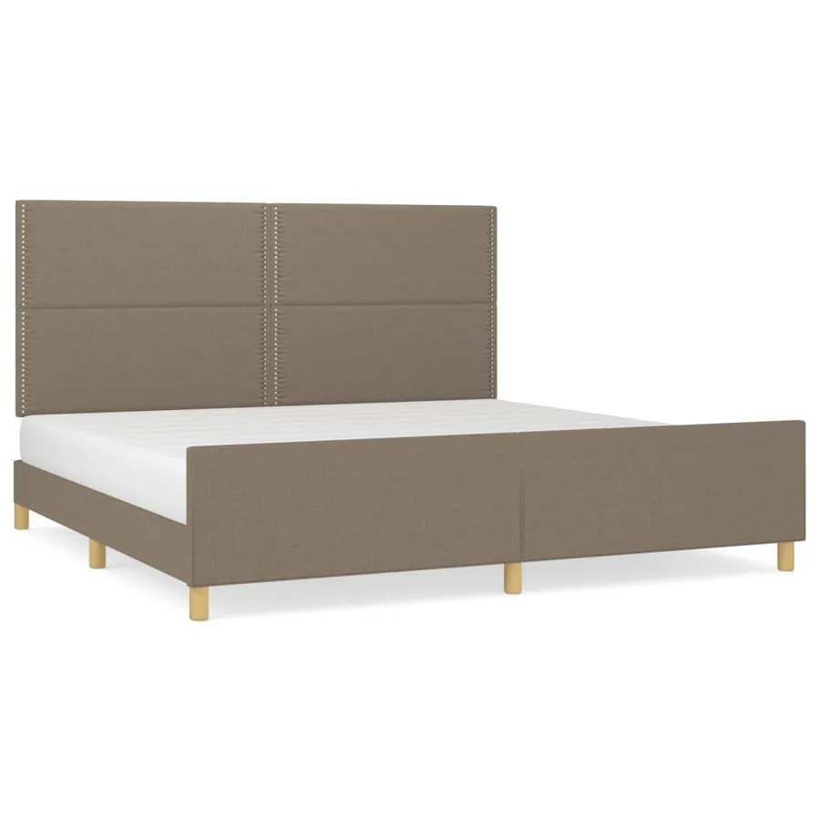 Cadre de lit sans matelas taupe 200x200 cm tissu - 2