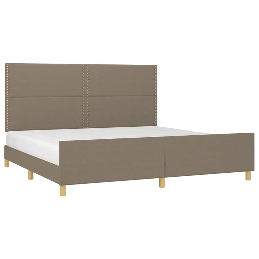 Cadre de lit sans matelas taupe 200x200 cm tissu - 3