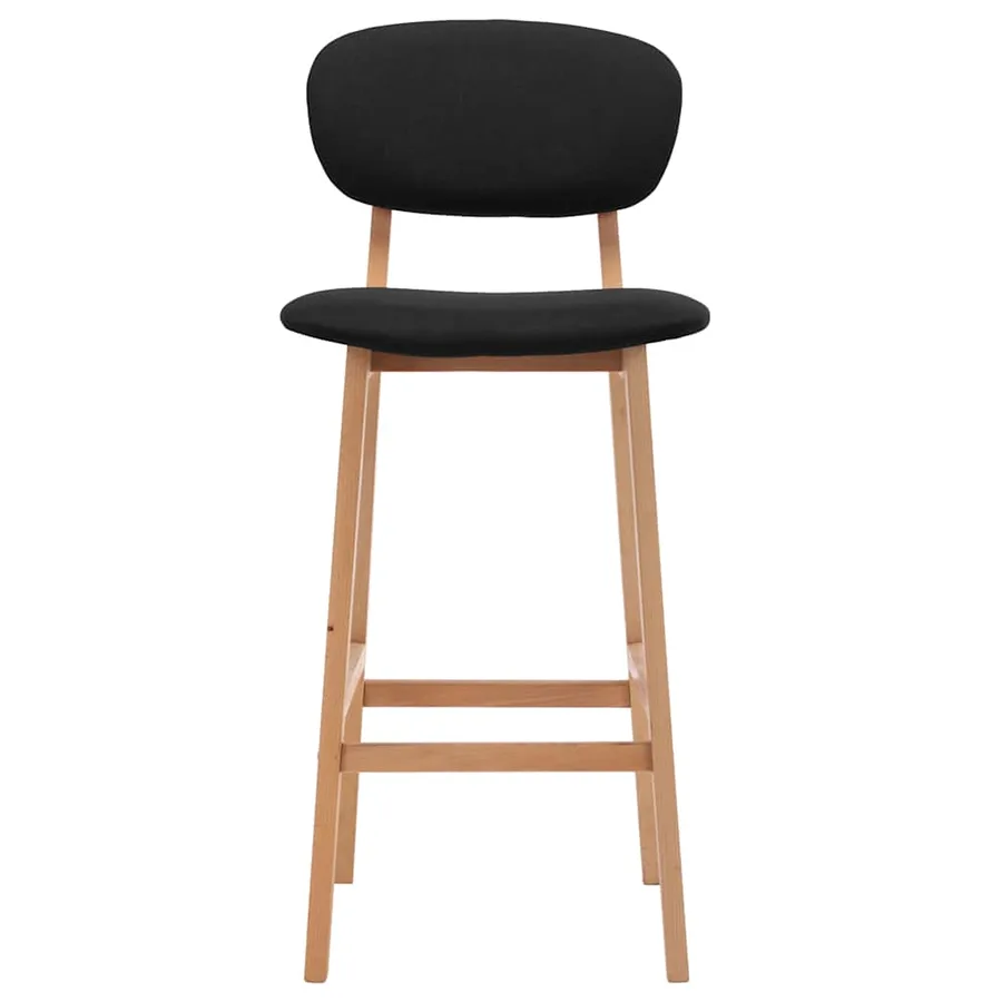 Tabourets de bar lot de 2 noir tissu - 3