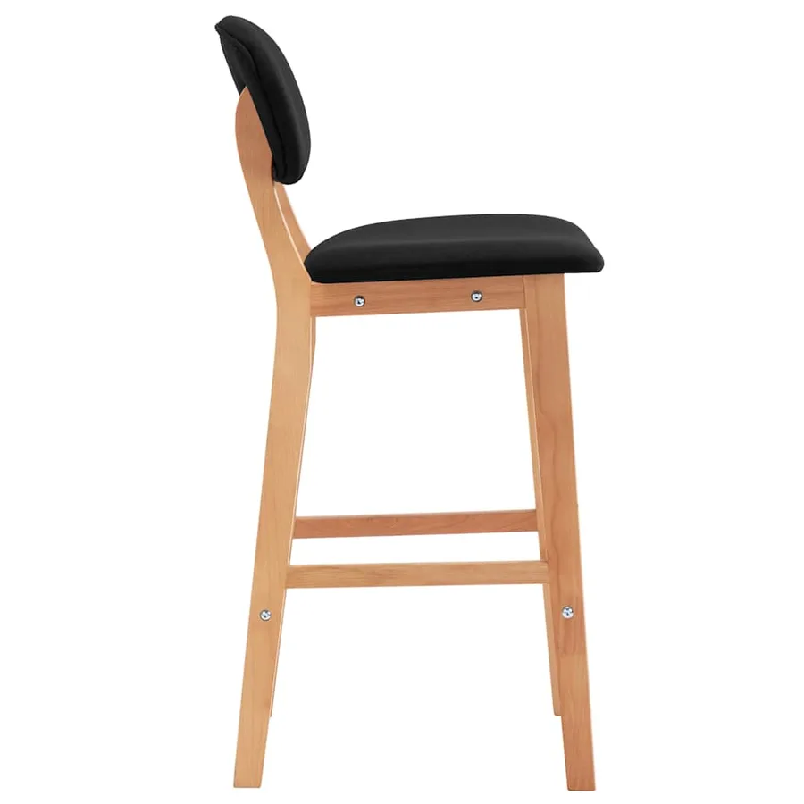 Tabourets de bar lot de 2 noir tissu - 4