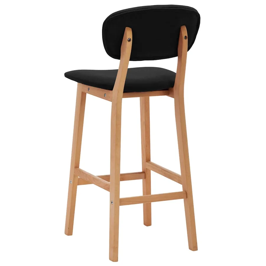 Tabourets de bar lot de 2 noir tissu - 5