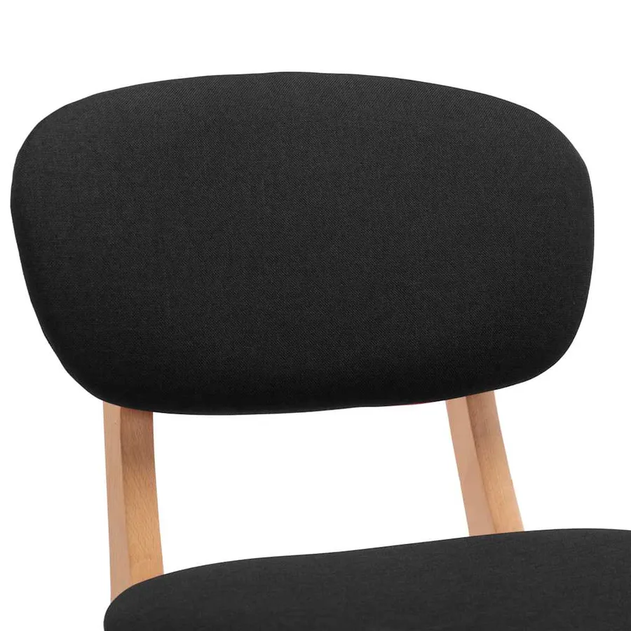 Tabourets de bar lot de 2 noir tissu - 6