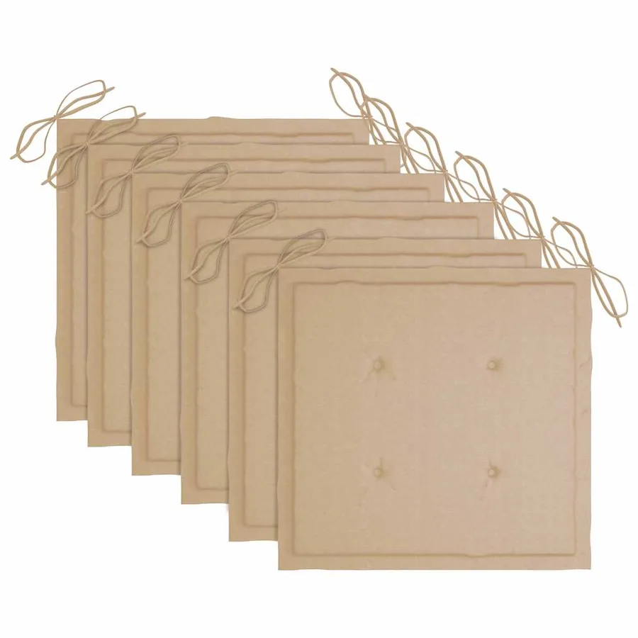 Chaises pliables d'extérieur lot de 6 et coussins Bois d'acacia - 10