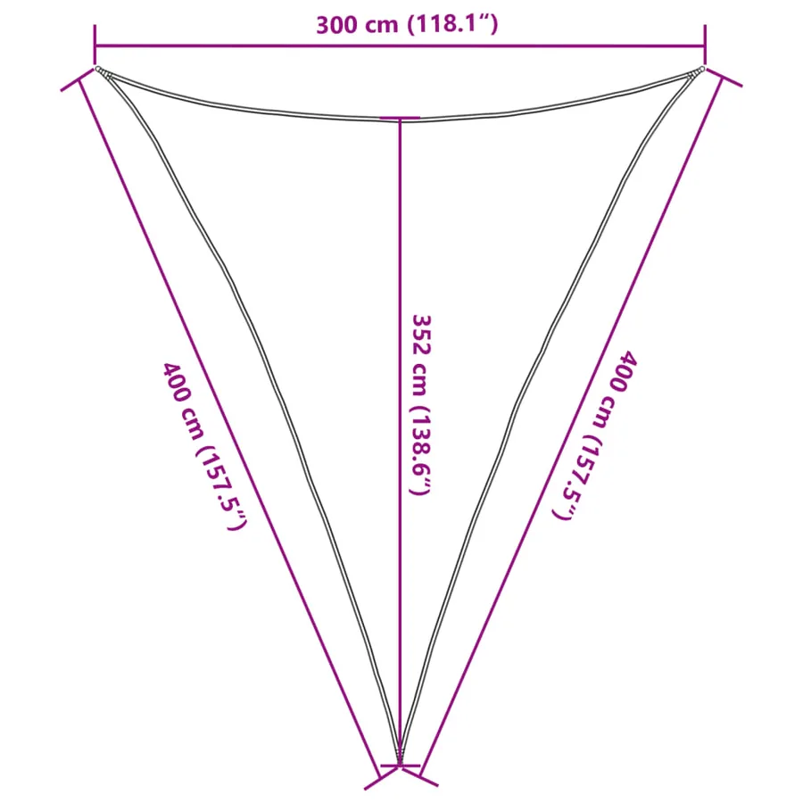 Voile d'ombrage 160 g/m² Marron 3x4x4 m PEHD - 10