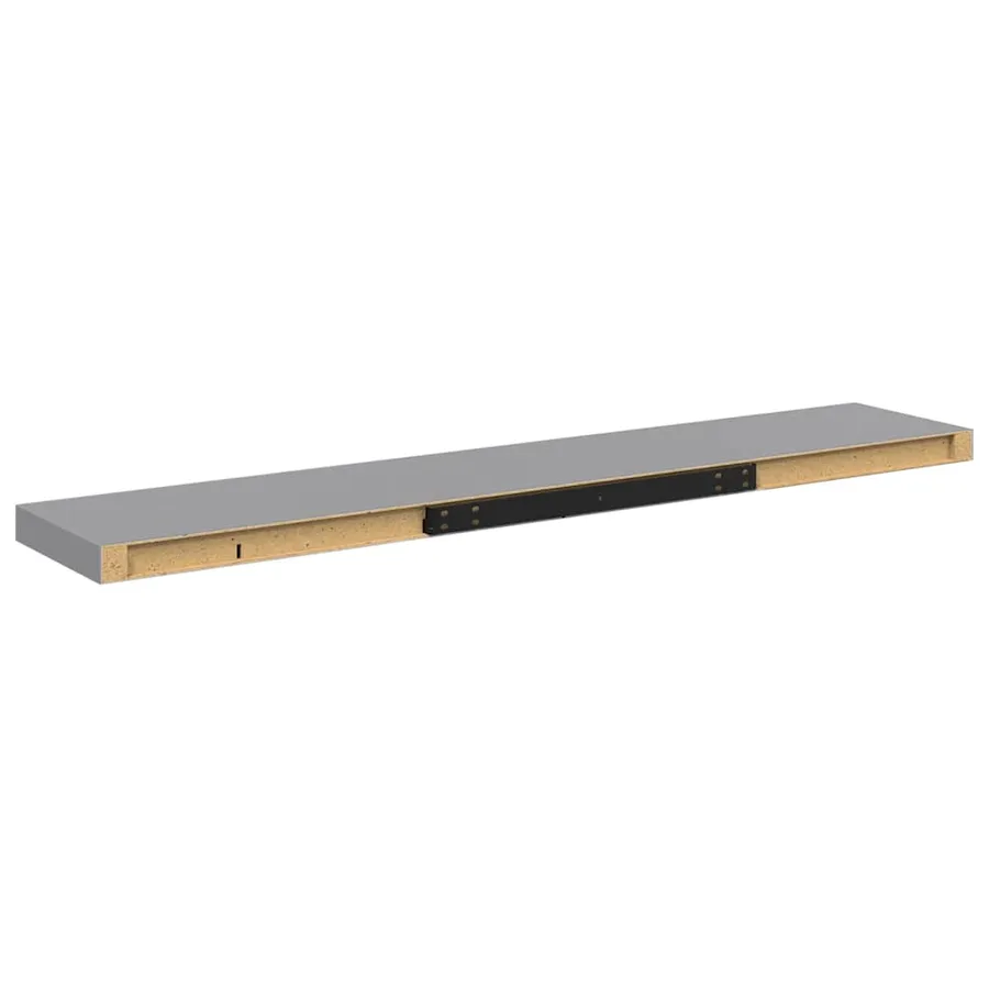 Étagères murales flottantes 4 pcs gris 120x23,5x3,8 cm MDF - 9
