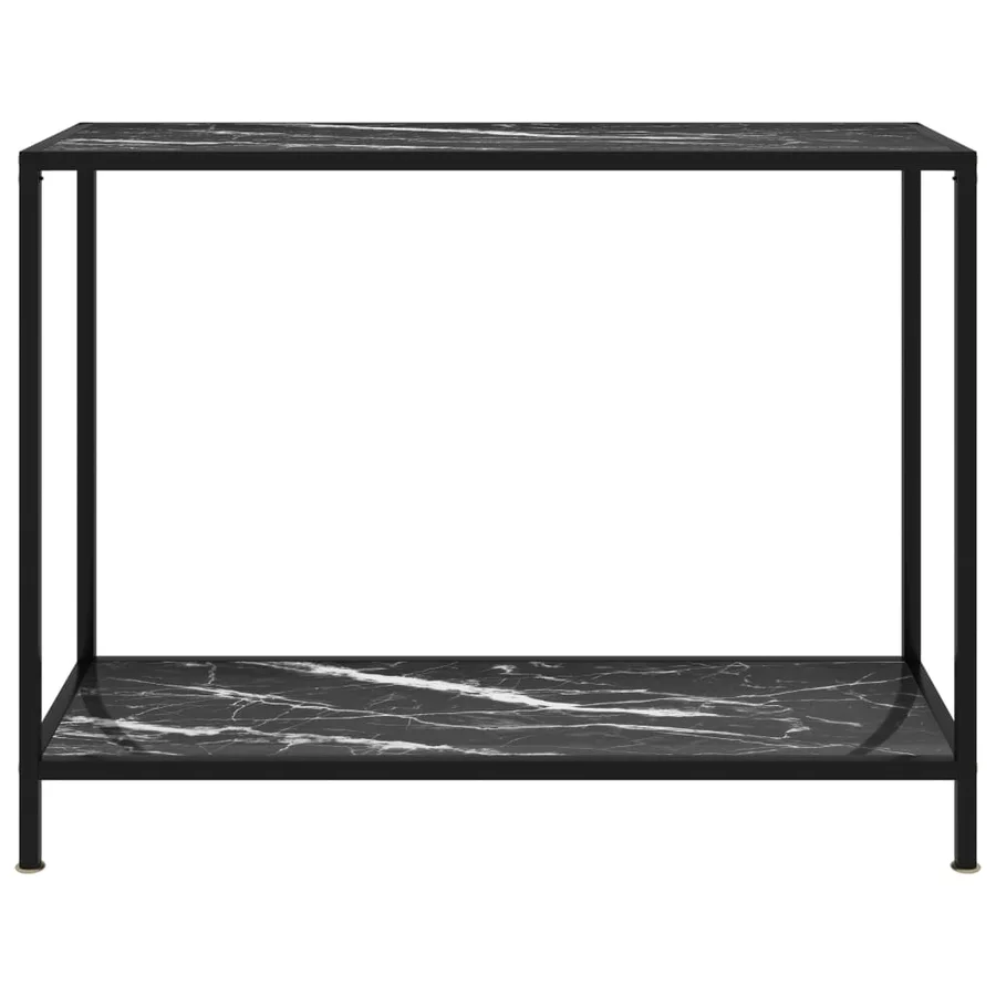 Table console Noir 100x35x75 cm Verre trempé - 2