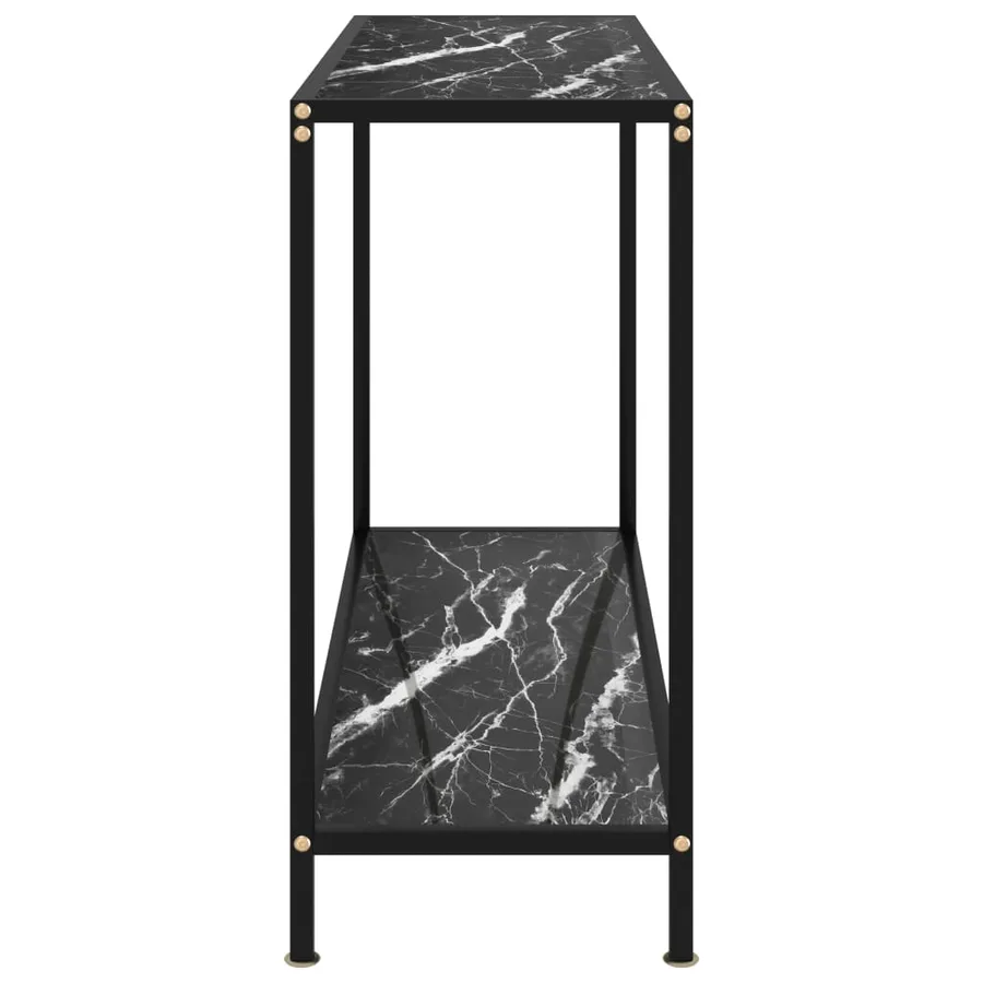Table console Noir 100x35x75 cm Verre trempé - 3