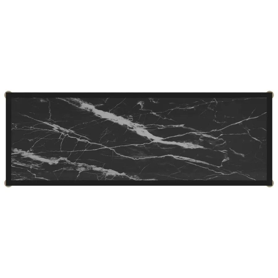 Table console Noir 100x35x75 cm Verre trempé - 4