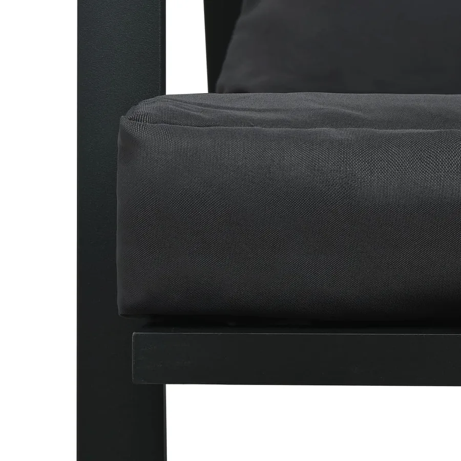 Salon de jardin 5 pcs avec coussins Aluminium Gris foncé - 11