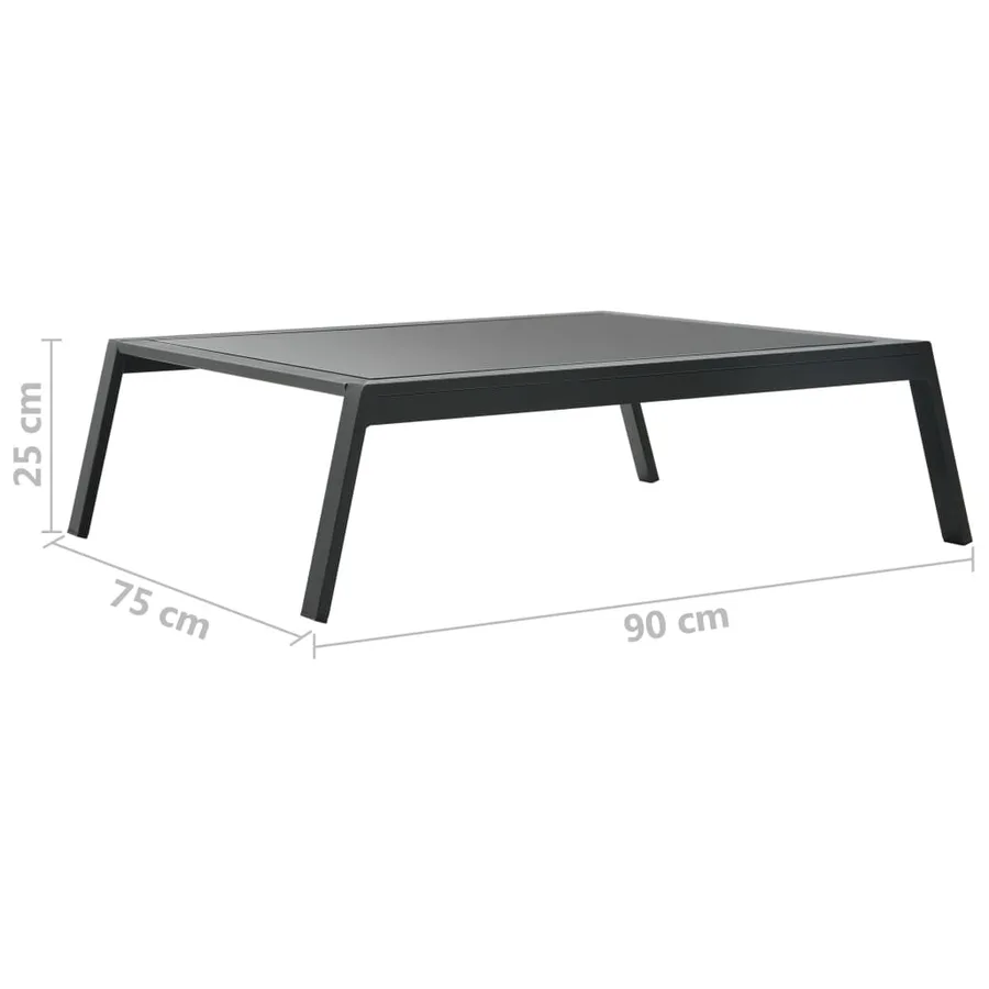 Salon de jardin 5 pcs avec coussins Aluminium Gris foncé - 15