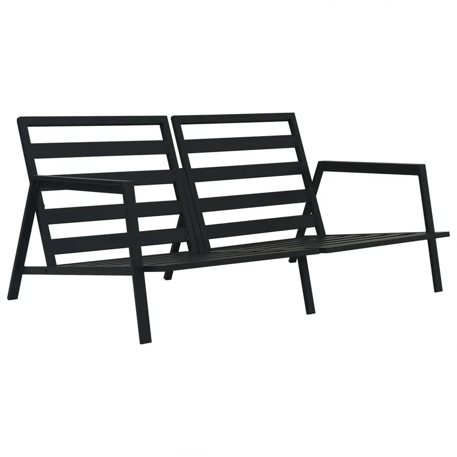 Salon de jardin 5 pcs avec coussins Aluminium Gris foncé - 3