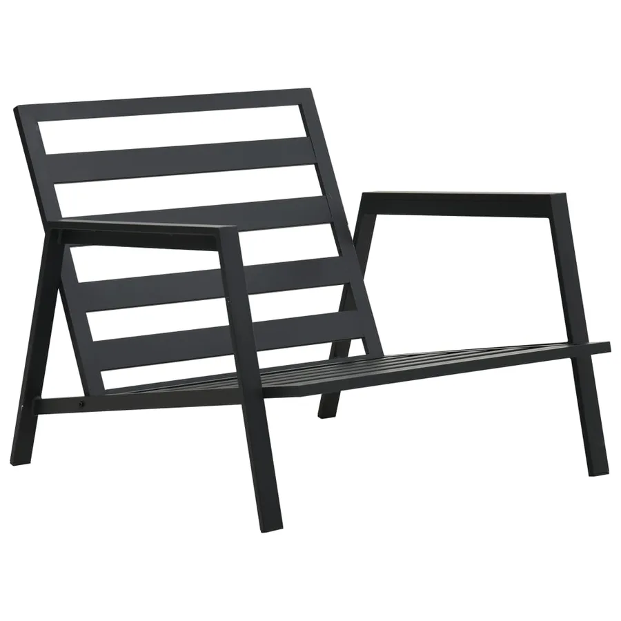 Salon de jardin 5 pcs avec coussins Aluminium Gris foncé - 7