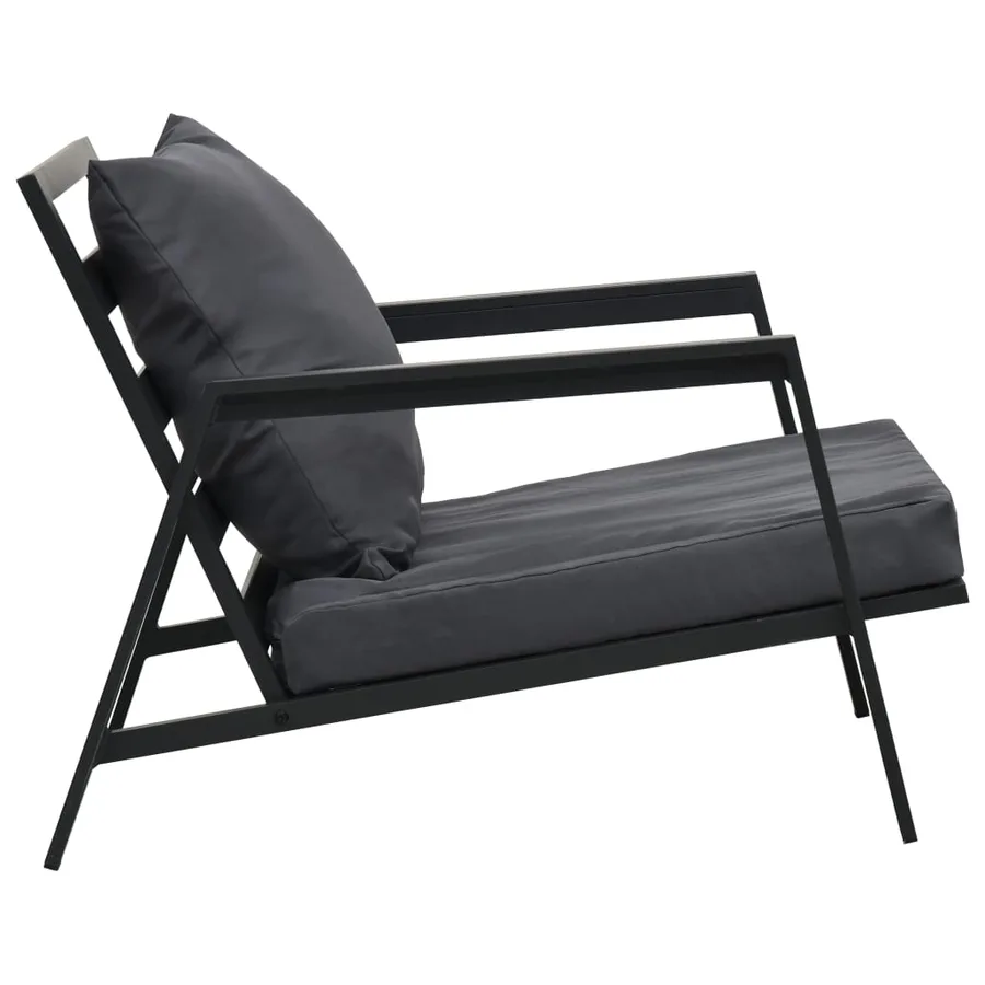 Salon de jardin 5 pcs avec coussins Aluminium Gris foncé - 8