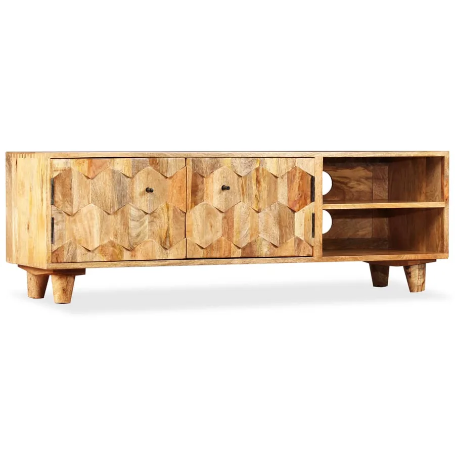 Meuble TV Bois massif de manguier 118 x 35 x 40 cm