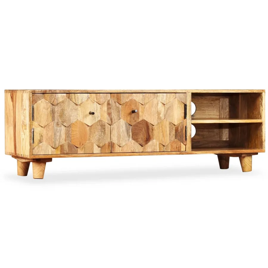 Meuble TV Bois massif de manguier 118 x 35 x 40 cm - 12