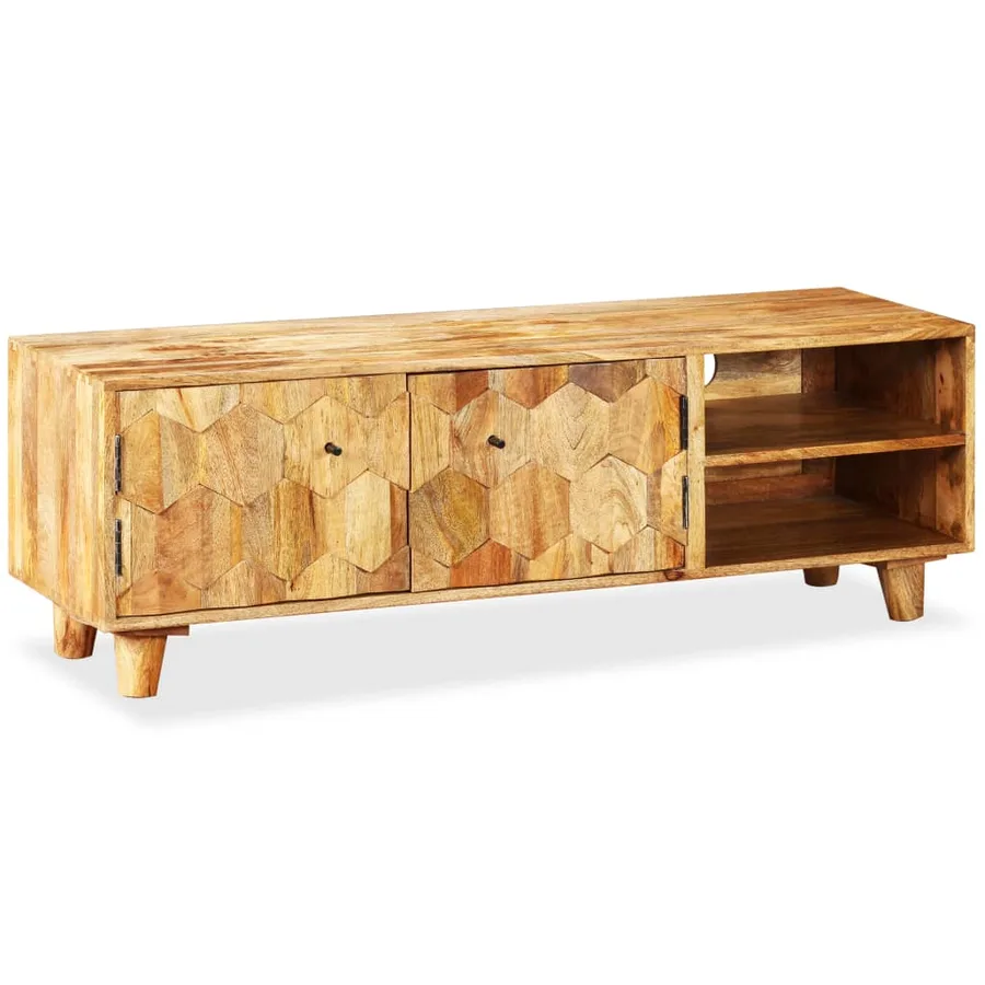 Meuble TV Bois massif de manguier 118 x 35 x 40 cm - 2
