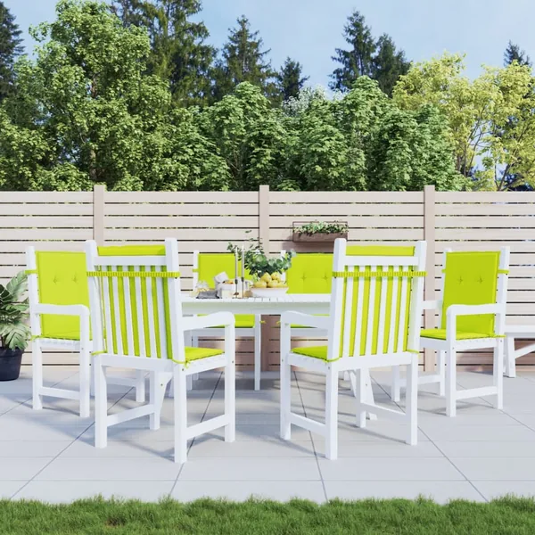 Coussins de chaise de jardin à dossier bas lot de 6 vert vif