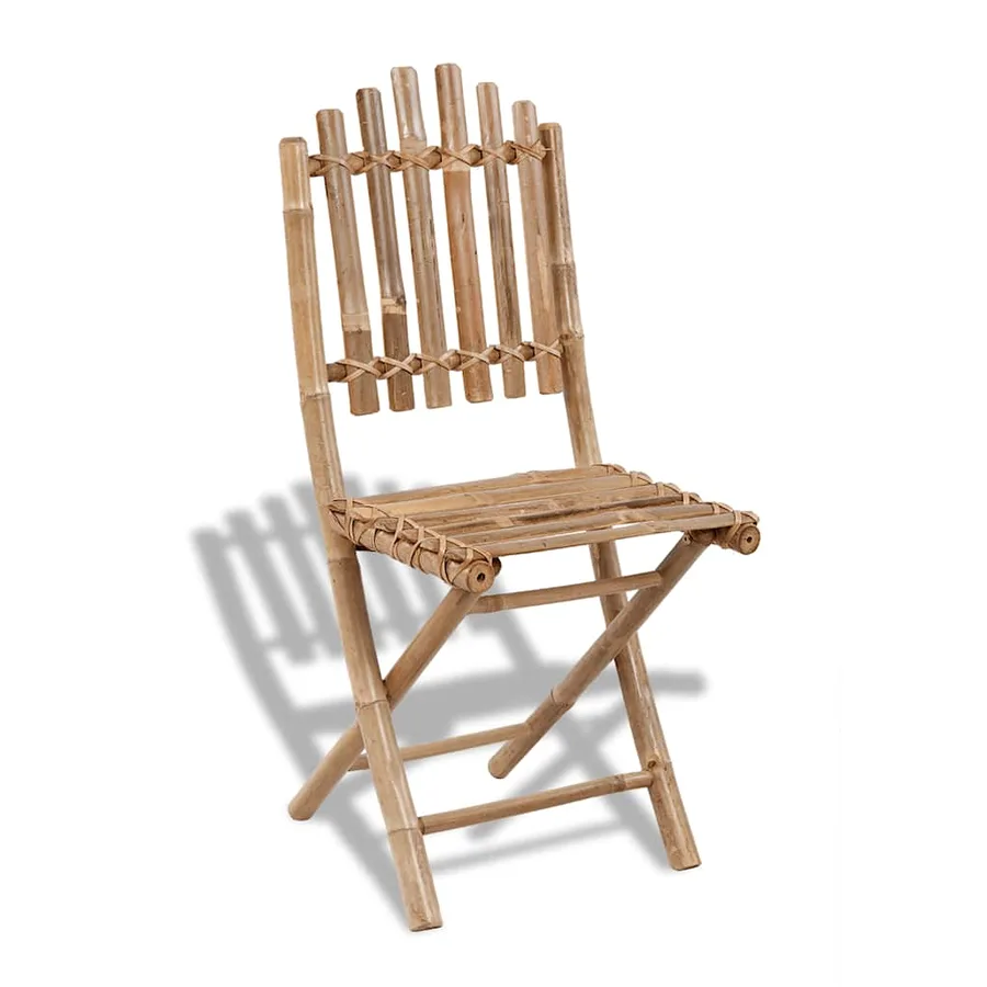 Ensemble à manger d'extérieur pliable 5 pcs Bambou - 3
