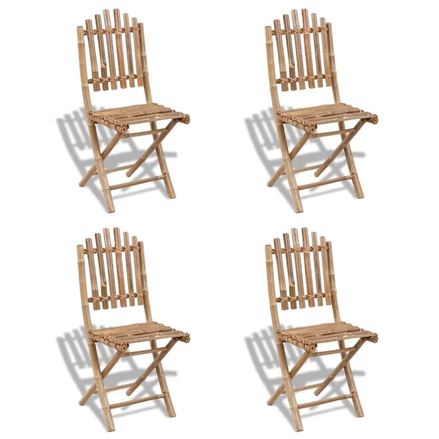 Ensemble à manger d'extérieur pliable 5 pcs Bambou - 4