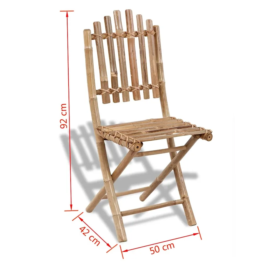 Ensemble à manger d'extérieur pliable 5 pcs Bambou - 8