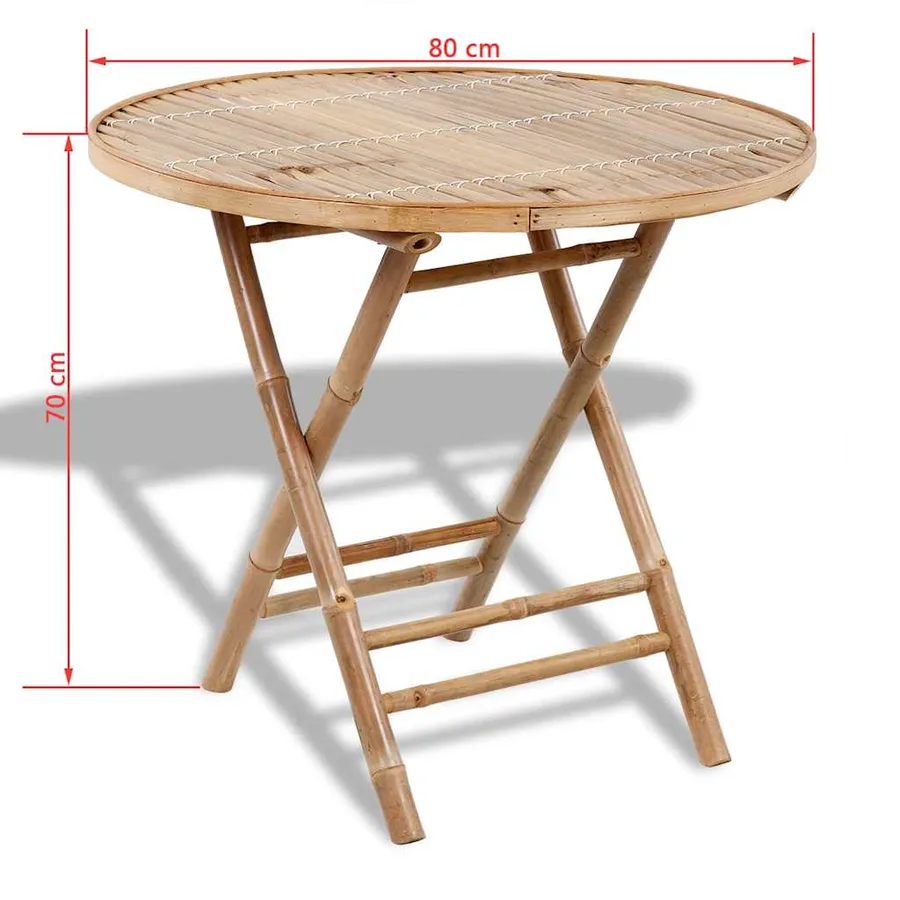 Ensemble à manger d'extérieur pliable 5 pcs Bambou - 9
