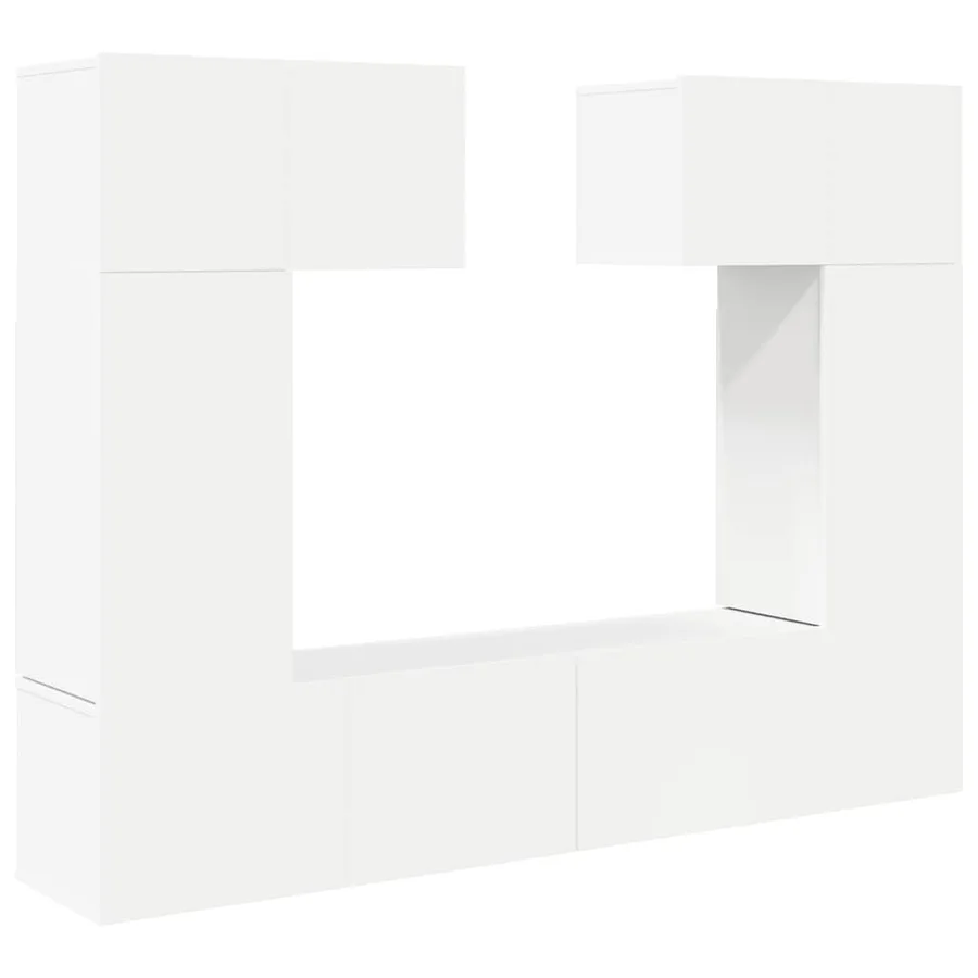 Ensemble de meubles TV 6 pcs Blanc Bois d'ingénierie - 2