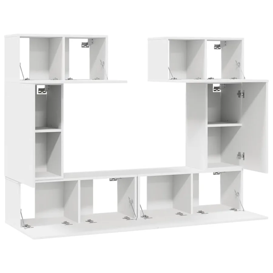 Ensemble de meubles TV 6 pcs Blanc Bois d'ingénierie - 4