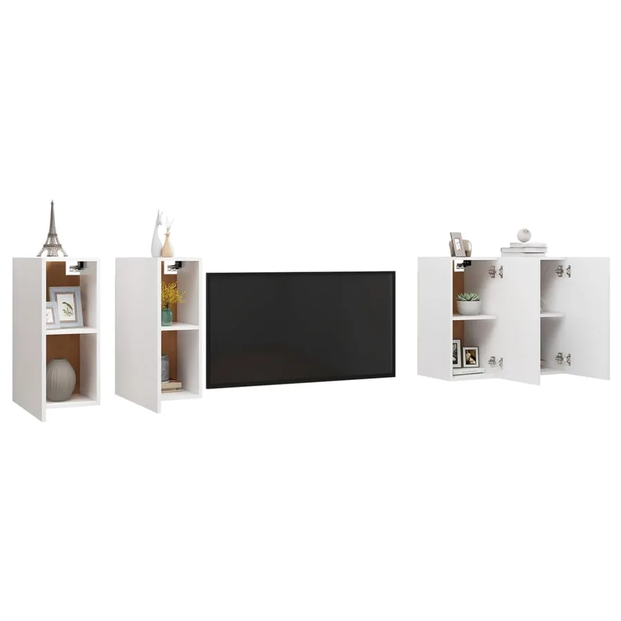 Meubles TV 4 pcs Blanc 30,5x30x60 cm Bois d'ingénierie - 3