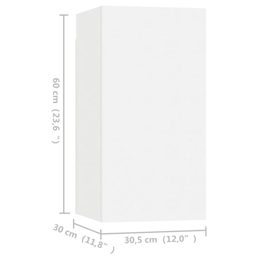 Meubles TV 4 pcs Blanc 30,5x30x60 cm Bois d'ingénierie - 5