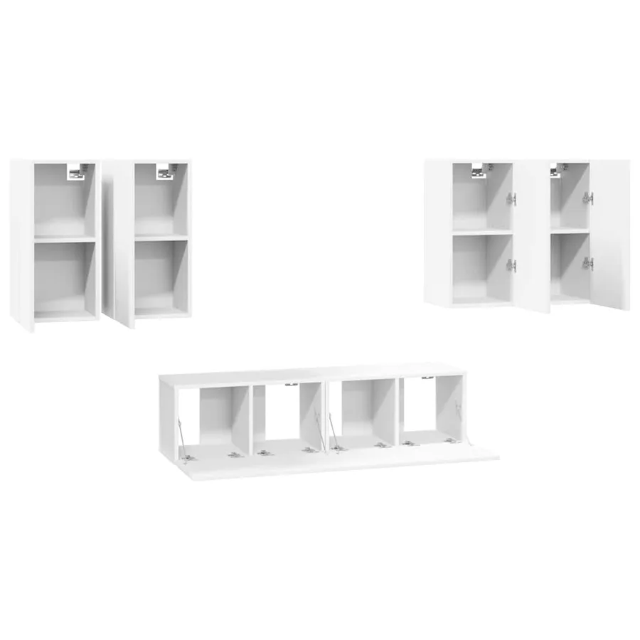 Ensemble de meubles TV 6 pcs Blanc Bois d'ingénierie - 4