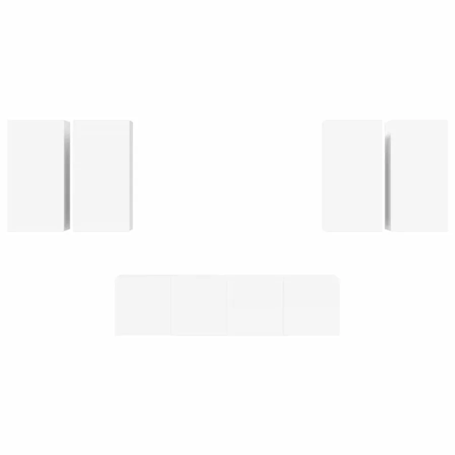 Ensemble de meubles TV 6 pcs Blanc Bois d'ingénierie - 5