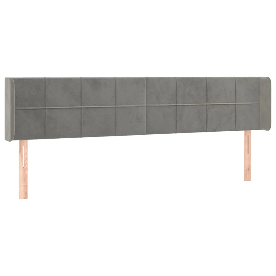 Tête de lit à LED Gris clair 203x16x78/88 cm Velours - 3