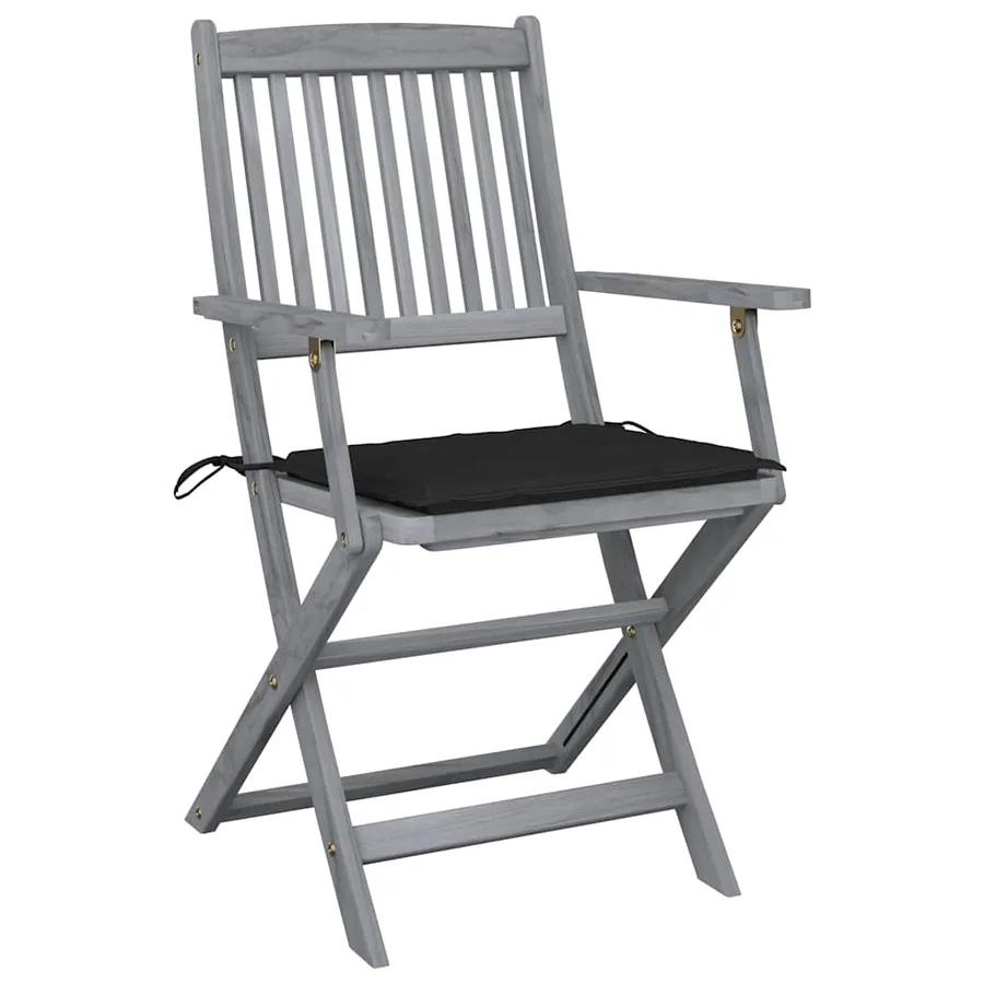 Chaises pliables d'extérieur lot de 6 et coussins Bois d'acacia - 3